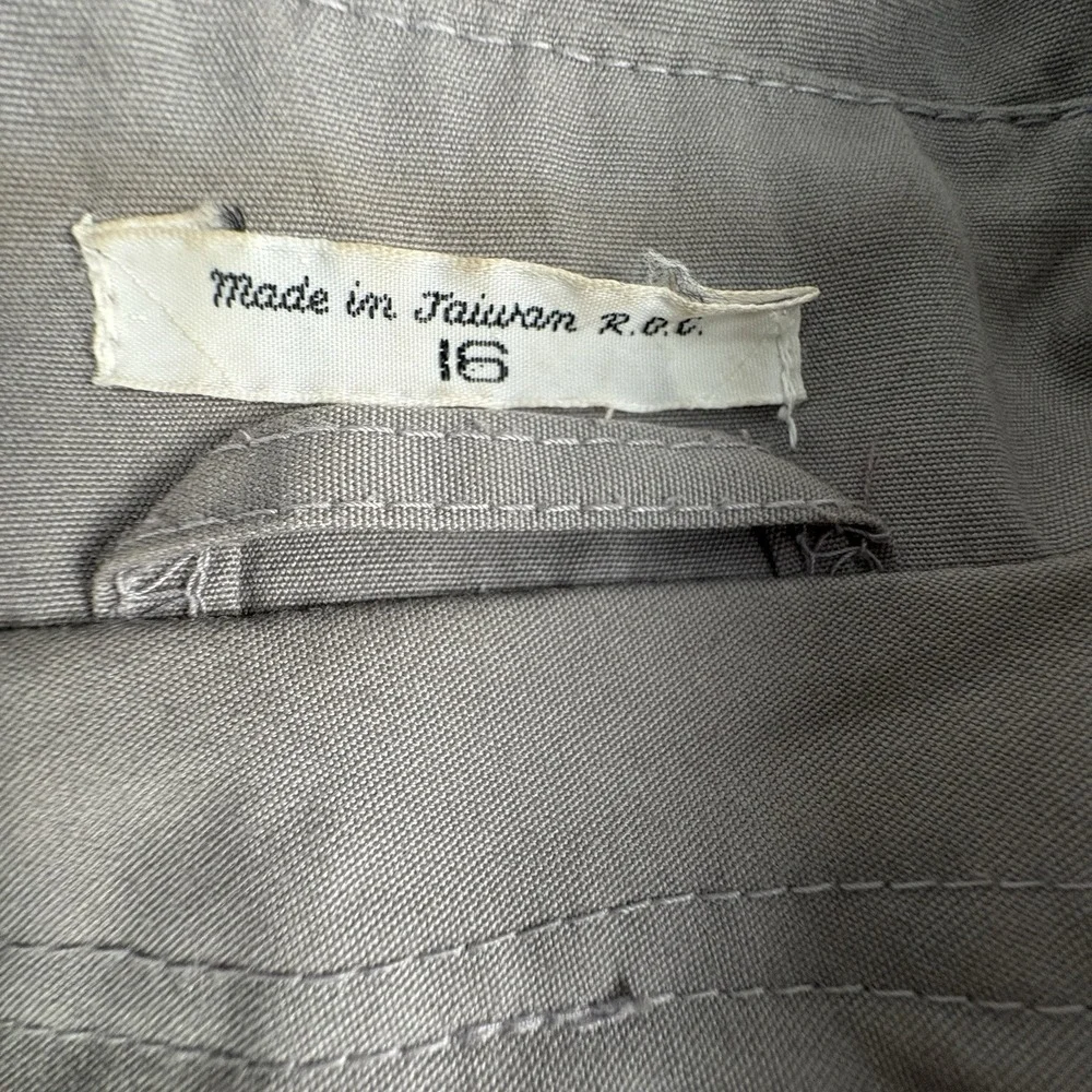 VTG Downpour Trench Coat Womens 16 Gray Long Utility Coat Wool Lined Old Money‎